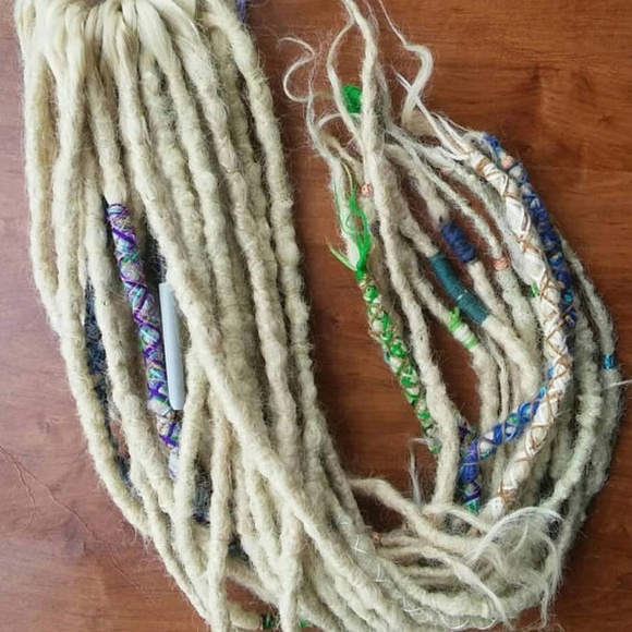 Long THICK Platinum BLONDE crochet dreadlocks main image 5